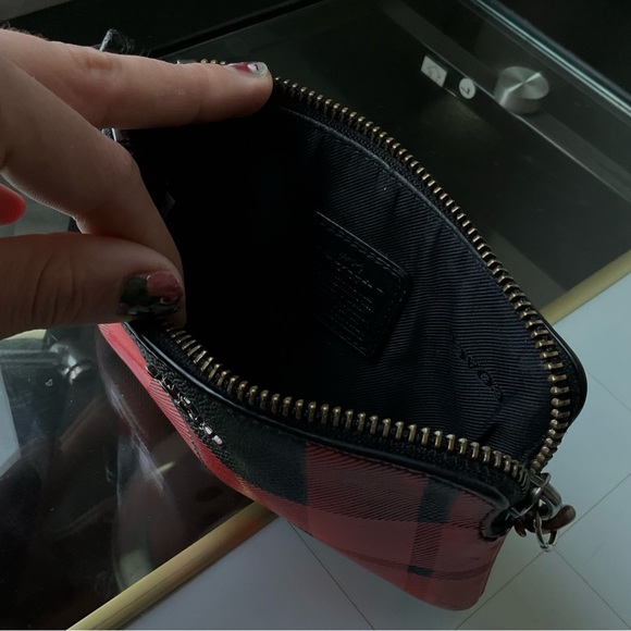 COACH Novelty Plaid Print Small Wristlet - Picture 7 of 9